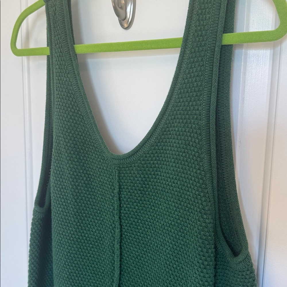 Free People Beach Pine Green Knit Tank Jumpsuit medium - Picture 5 of 8